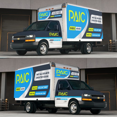 Eye catching, modern, box truck wrap!