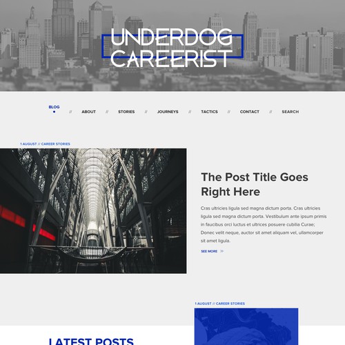 Personal blog web page design