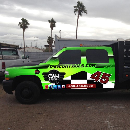 Create a "NASCAR" style design of vinyl wrap for fleet vehicles!