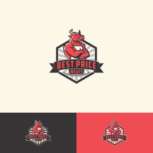 butcher logo concept with bull illustrator