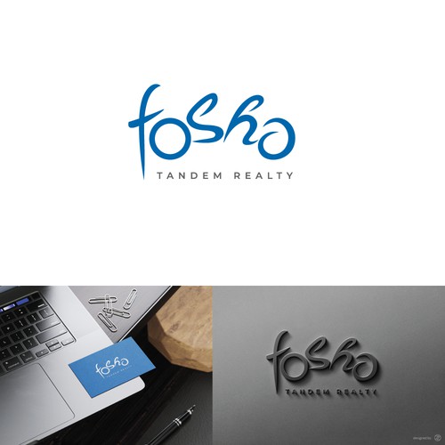 Tandem Bike Wordmark Logo Fosha