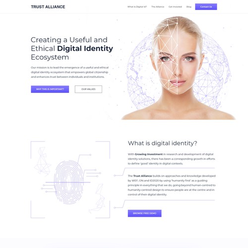 Digital Identity Ecosystem  Home page Redesign