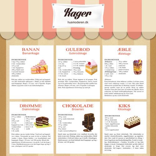 Cake Poster, poster with 9 cake recipes