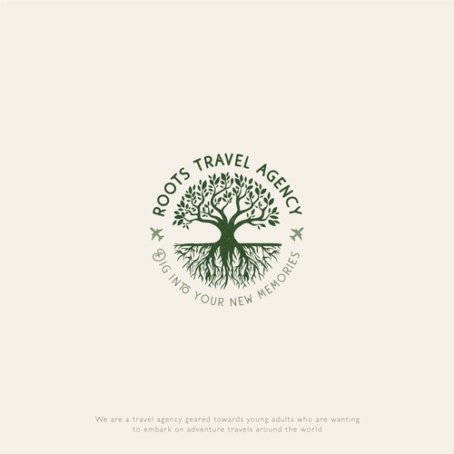 Roots Travel Agency logo design concept