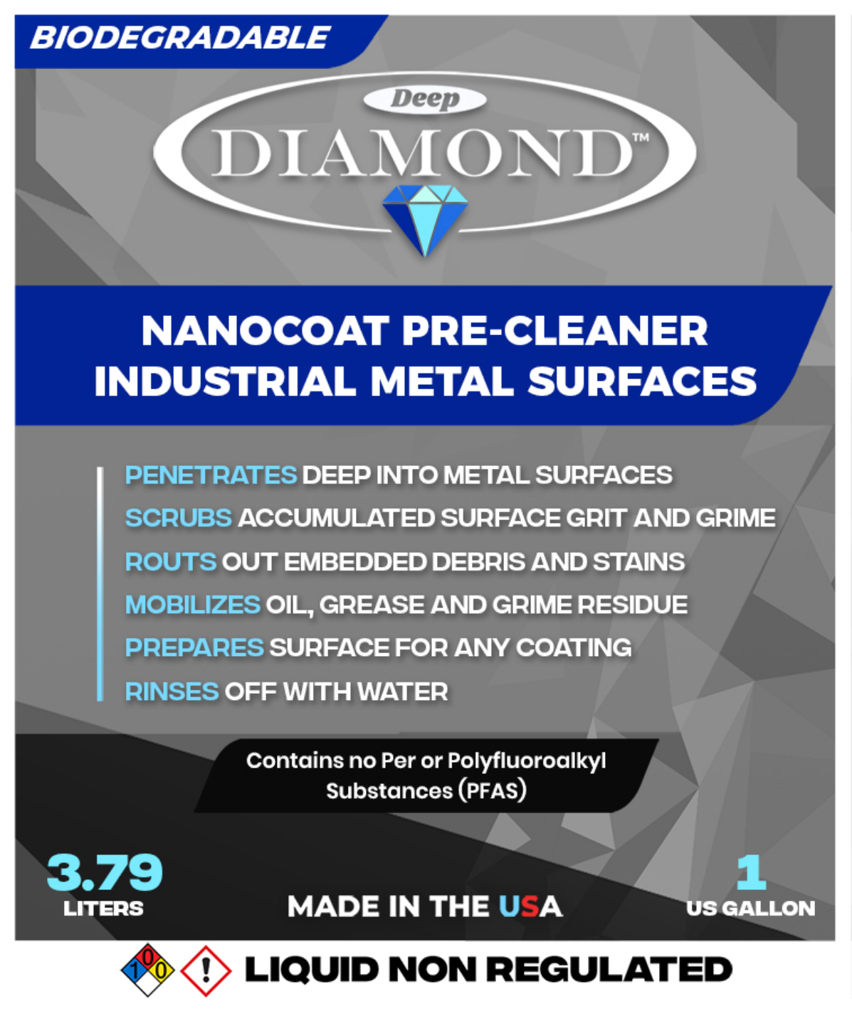 New label size for Deep Diamond brand.