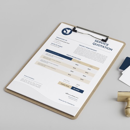 Elegant service quotation design