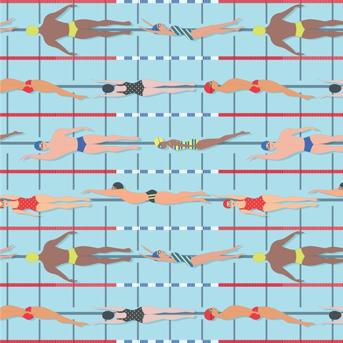 textile design for International Swimming Hall of Fame