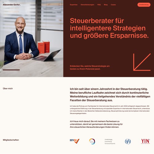 Landing Page for Tax Advisor
