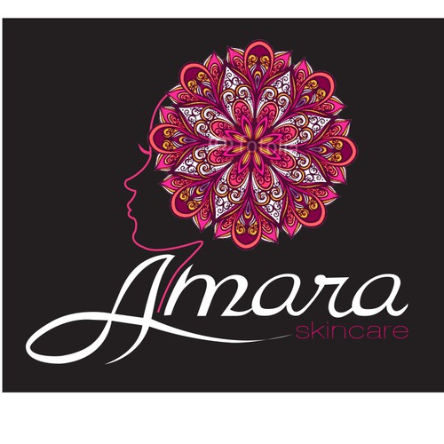 Create a beautiful, Indian Mandala inspired logo for Amara skincare.