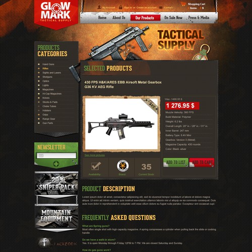Help GlowMark Tactical Supply with a new website design