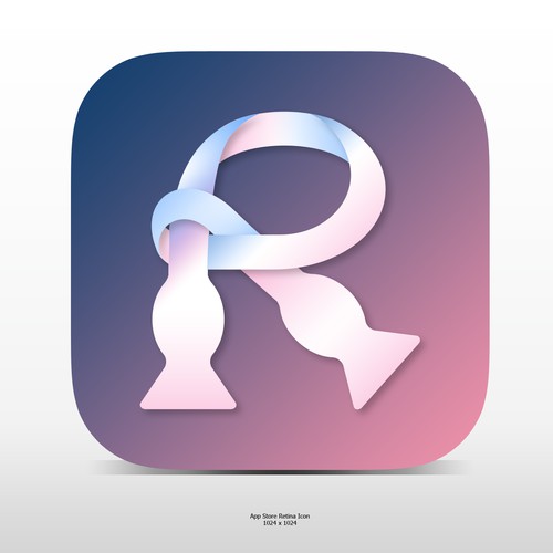 Elegant R icon for a Social App
