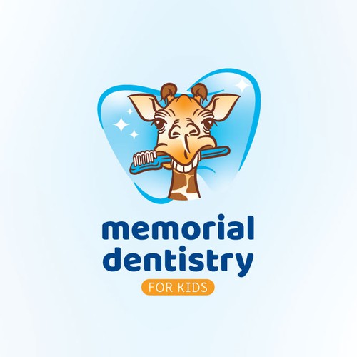 A giraffe for kid's dentistry logo