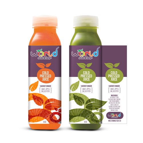World Juice Bar label
