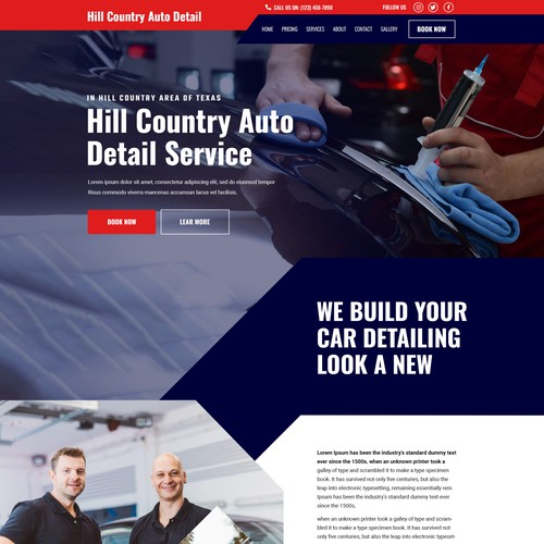Website Design Concept For Car Detailing Company