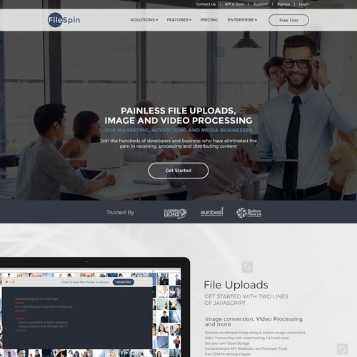 Landing Page for FileSpin.io