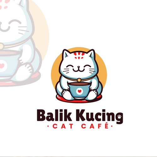 Cute cat logo design