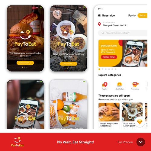 PayToEat Mobile App Design