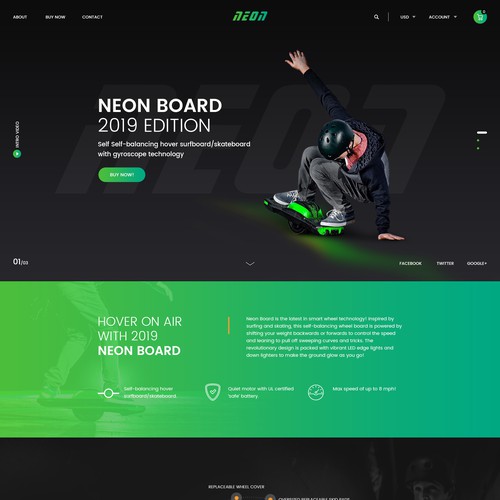Website Design Concept For Neon Board