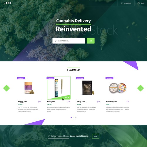 Cannabis Delivery web design