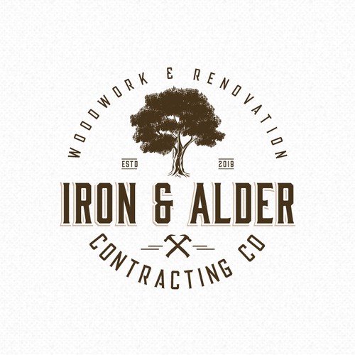 Vintage, classic logo for rustic construction company