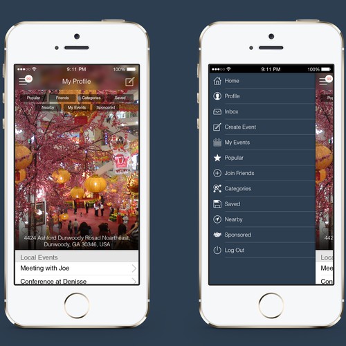 Create a new sleek design for the social events app Block.