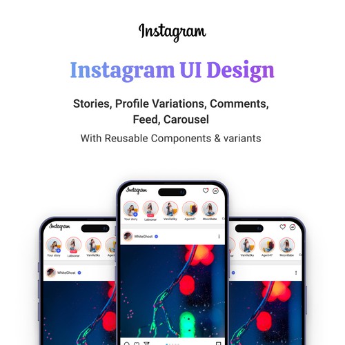 Instagram Mobile App UI Design Mockup