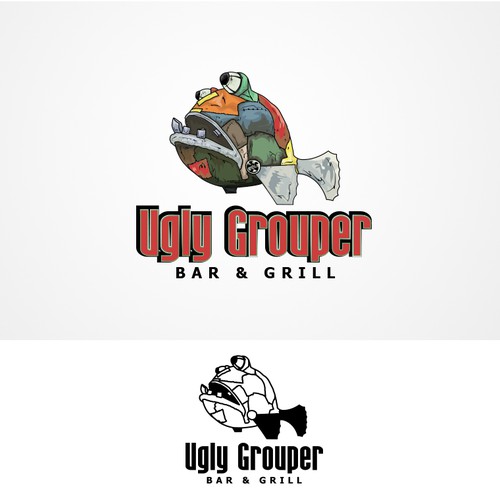 Logo design "Ugly Grouper/Bar & Grill"