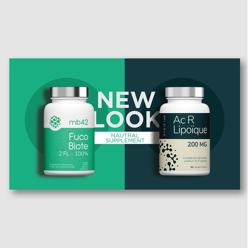 Natural Supplement Rebrand – Split-Label Online Ad Banner