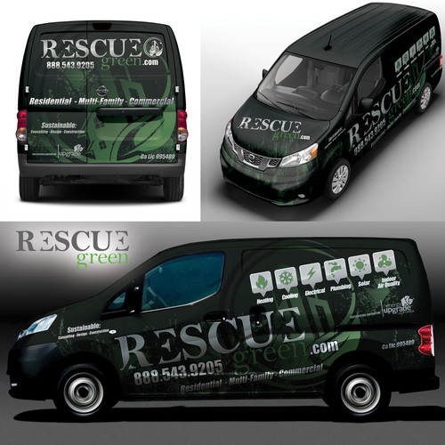 RESCUE Green Commercial Van Wrap