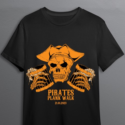 Pirates Themed T-shirt for Bar Crawl T-Shirt Mockup