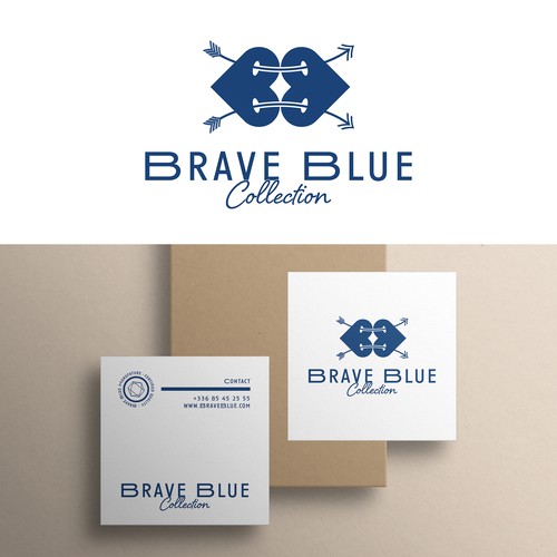 Mockup logo Card Brave Blue