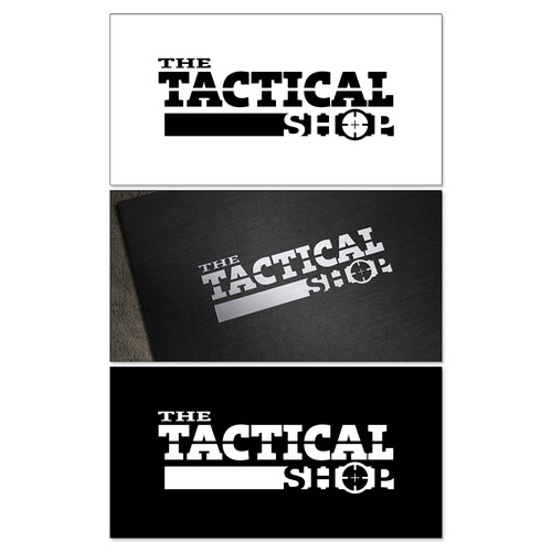 The Tactical Shop - rugged, reliable and resilient military style logo.