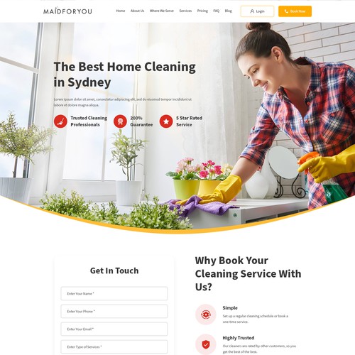 Home Cleaning Website Landing Page