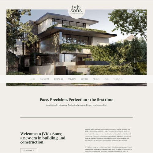Elegant construction homepage
