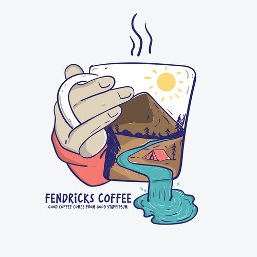 Adventure coffee themed t-shirt design