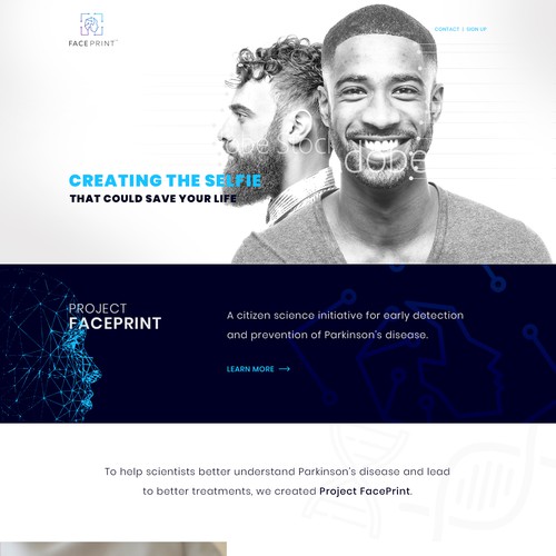 Project FacePrint Landing Page