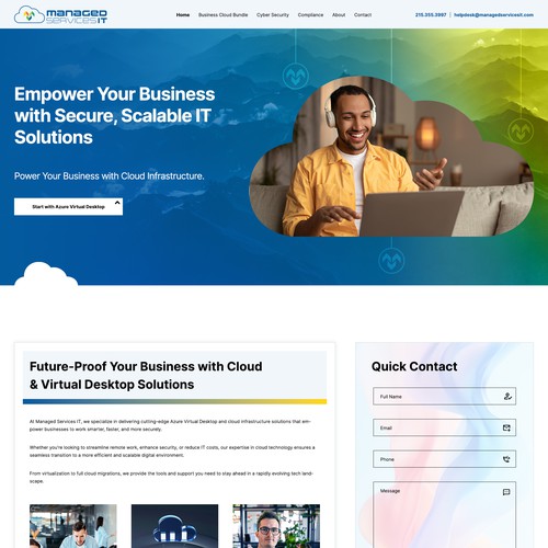 Modern Website design for IT cloud services and consulting firm