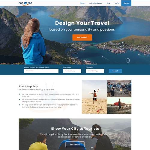 Travel website design