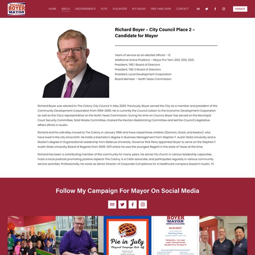 Local Politician - Squarespace Website