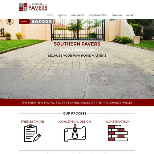 Landing page for Southern Pavers 