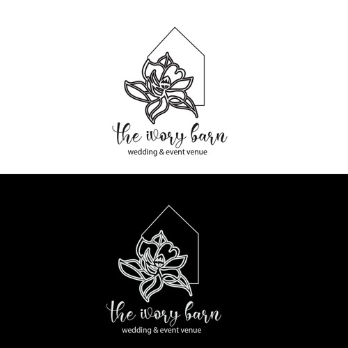 Logo concept with magnolia for wedding venue