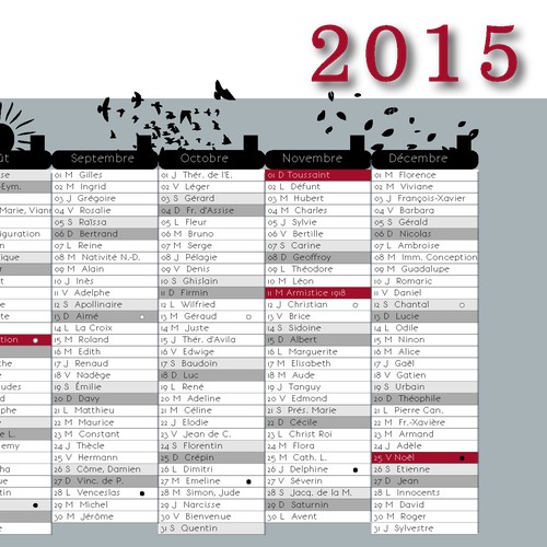 Calendrier 2015 (RECTO / VERSO A4)