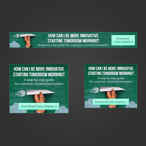 Creative banner ad for a new book on innovation