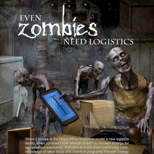 "Zombies Need Logistics" Ad for Hoosier Energy