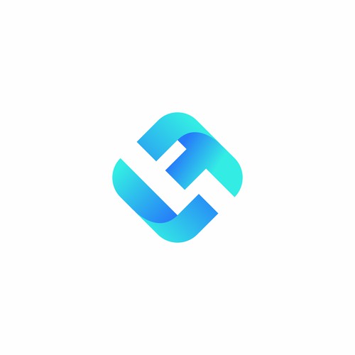 Modern Abstract Blue 'L' and 'F' Gradient Logo