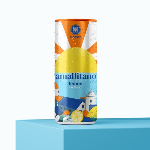 Label and illustration for Seltzer drink