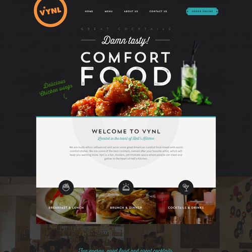 Fun design for VYNL, New York restaurant