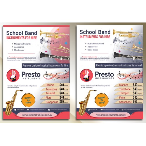 Flyer concept for musical instruments