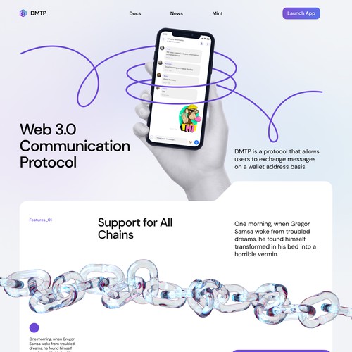 Landing page concept for web 3.0 communication protocol 