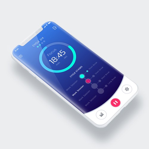 UI design for Pomodoro app